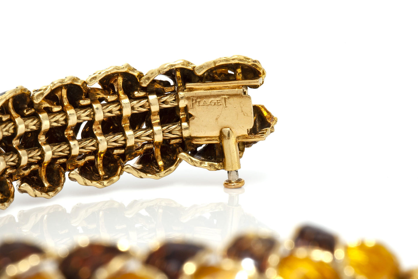 Vintage 1970s Piaget Enamel Bracelet and Earrings Set