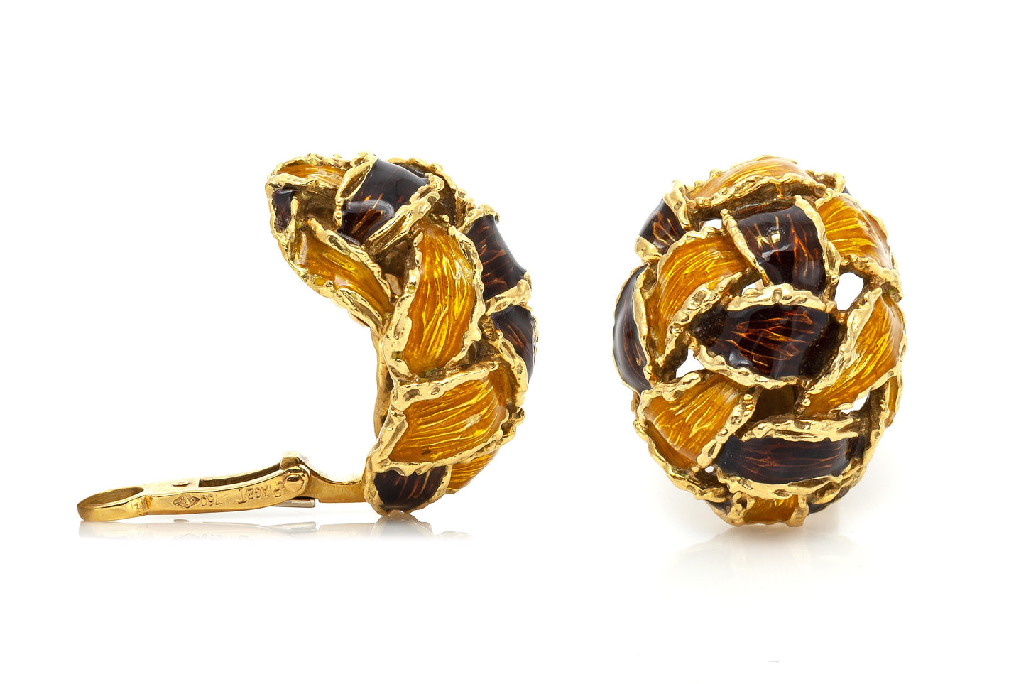 Vintage 1970s Piaget Enamel Bracelet and Earrings Set