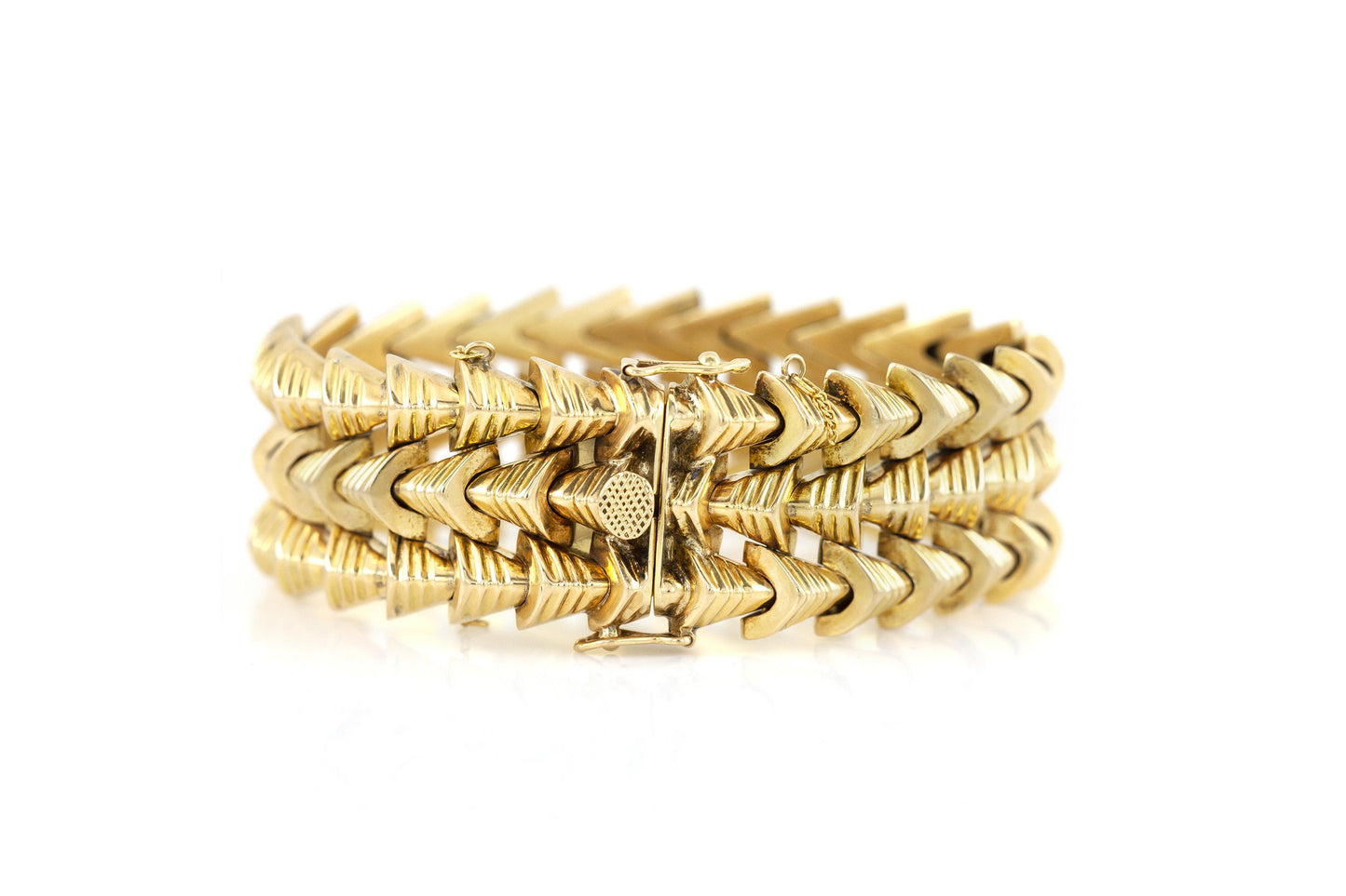 Vintage 1940s Rose Gold Triangle Link Bracelet