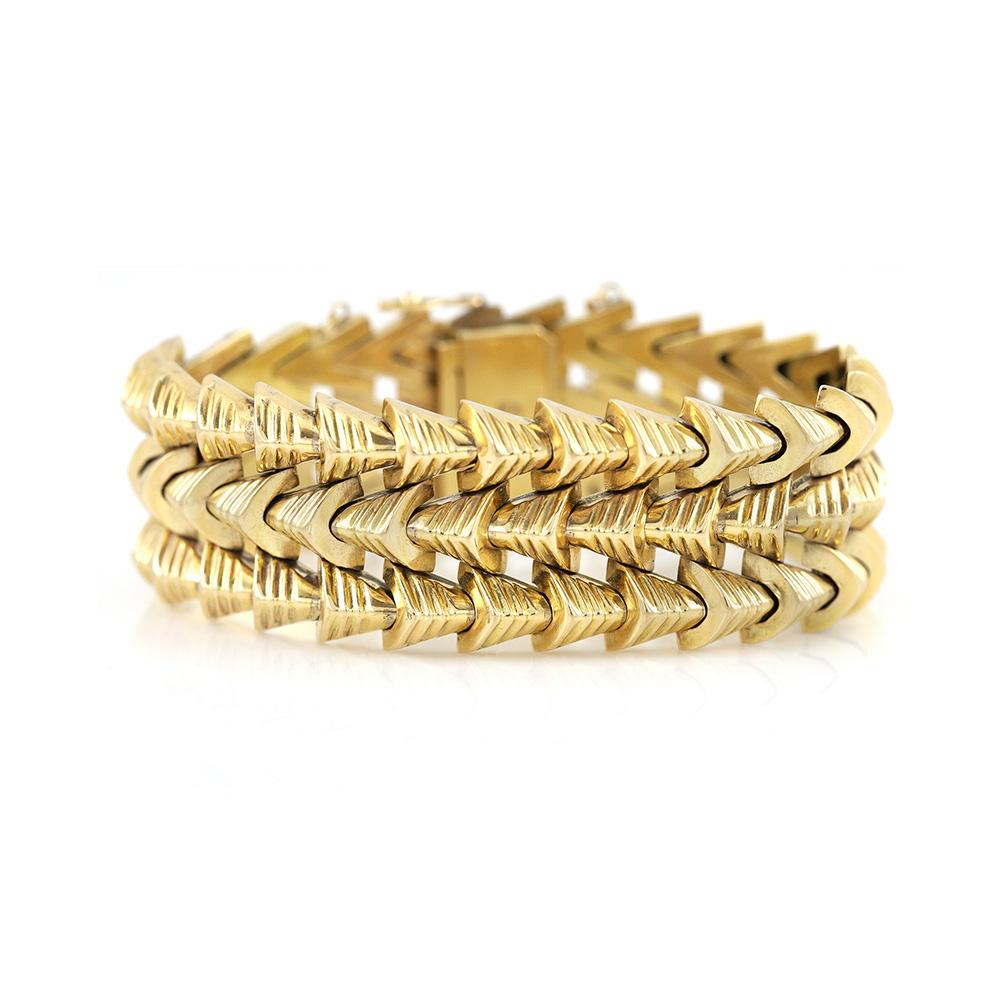 Vintage 1940s Rose Gold Triangle Link Bracelet