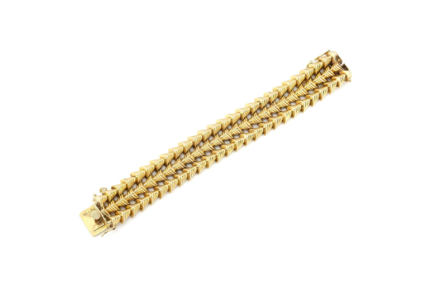 Vintage 1940s Rose Gold Triangle Link Bracelet