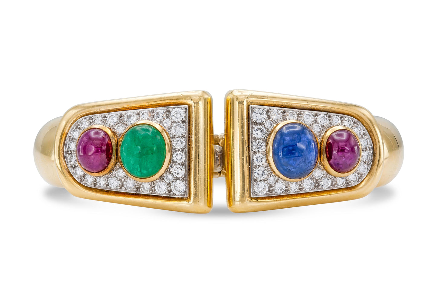 Vintage 1970s David Webb Multi-Gem Cuff Bracelet