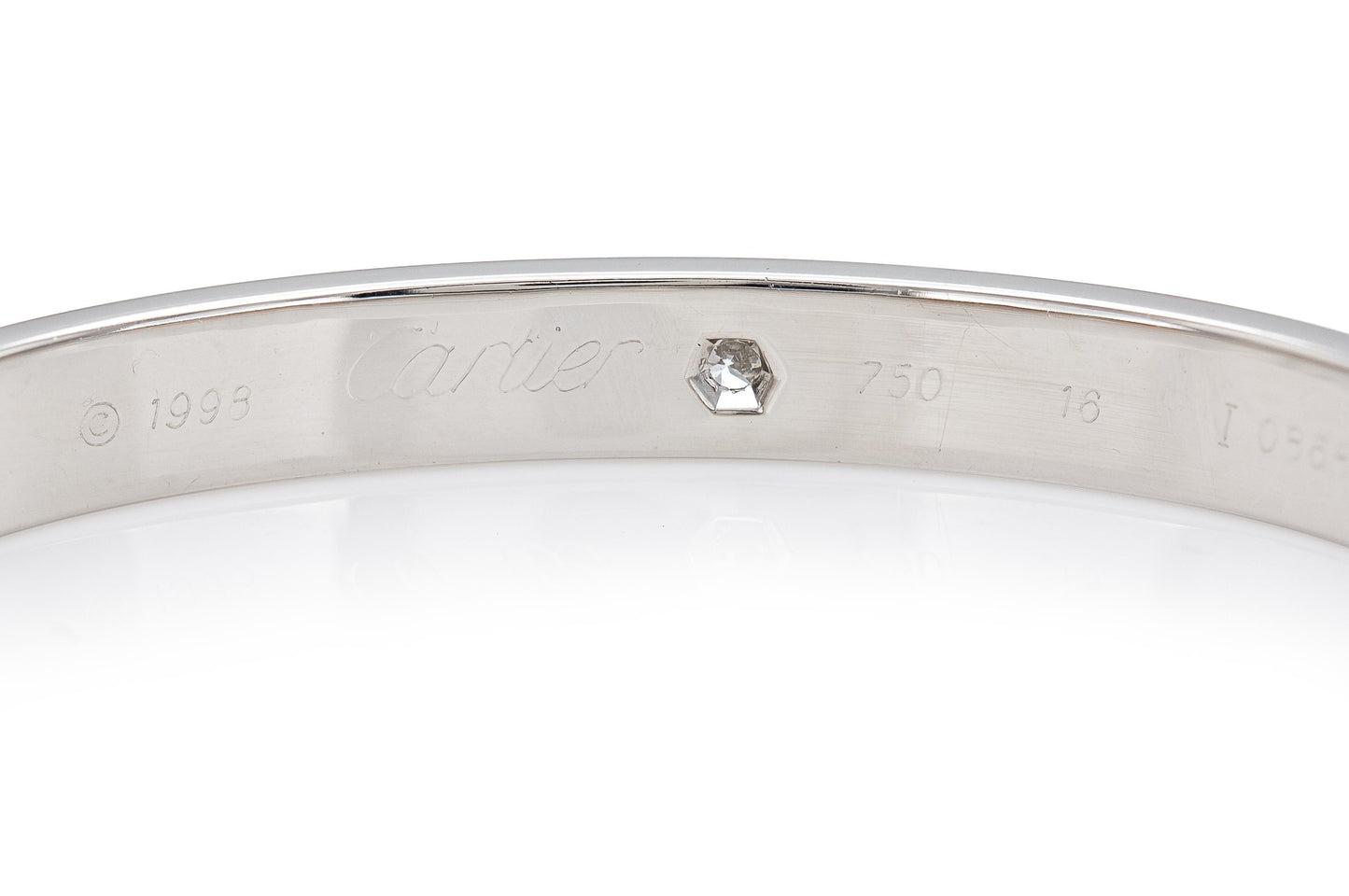 Vintage 1990s Cartier Love Bracelet with 6 Diamonds