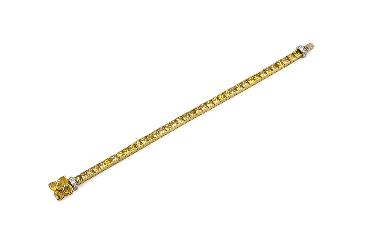 8.50 Carat Yellow Sapphire Line Bracelet