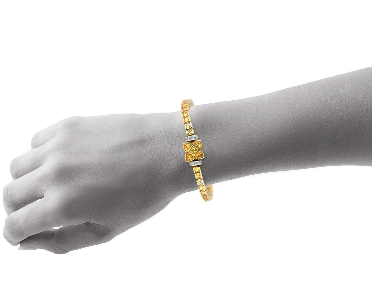 8.50 Carat Yellow Sapphire Line Bracelet