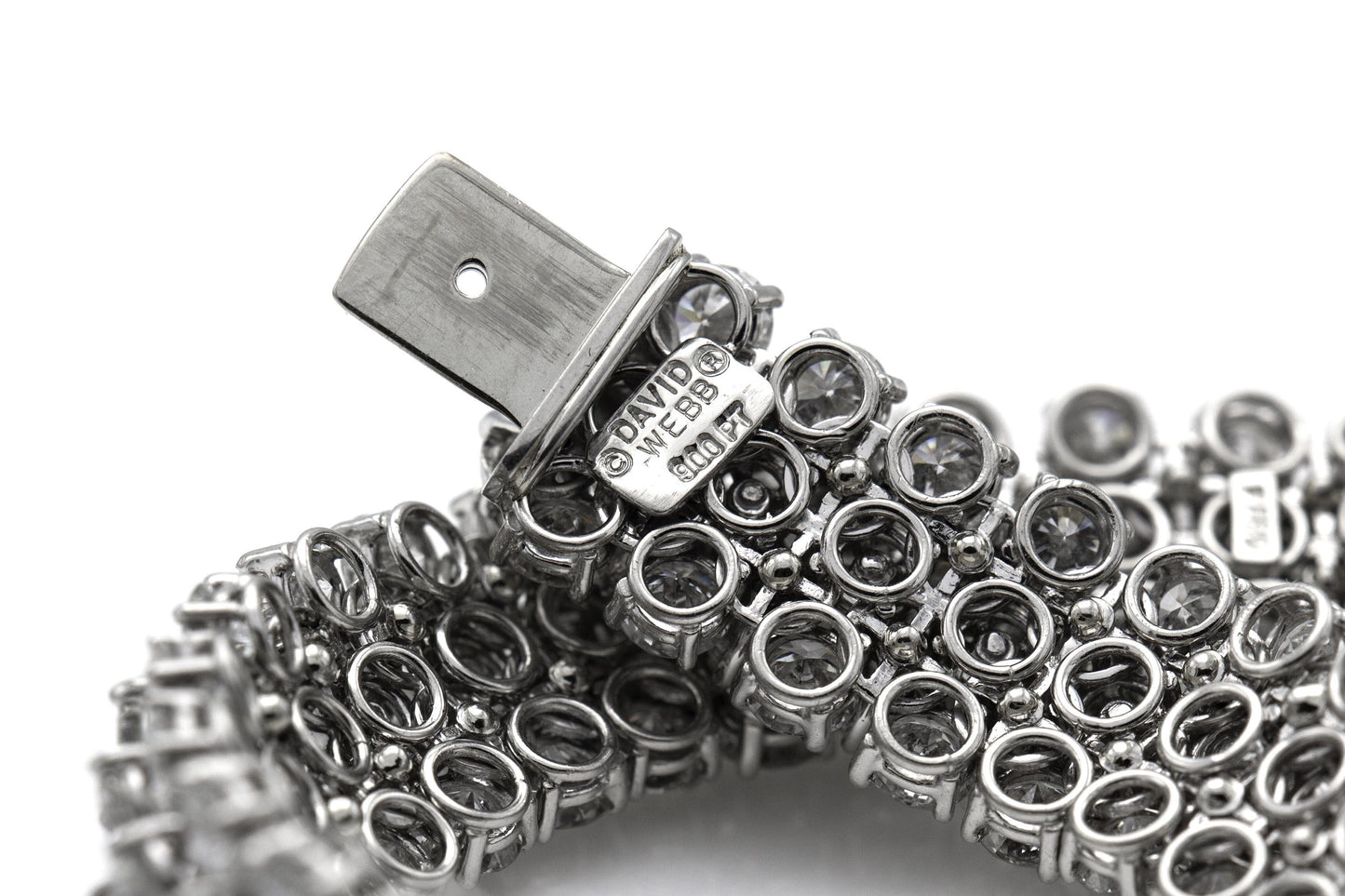 Vintage 1970s David Webb 33.80 Carat Diamond Bombe Bracelet