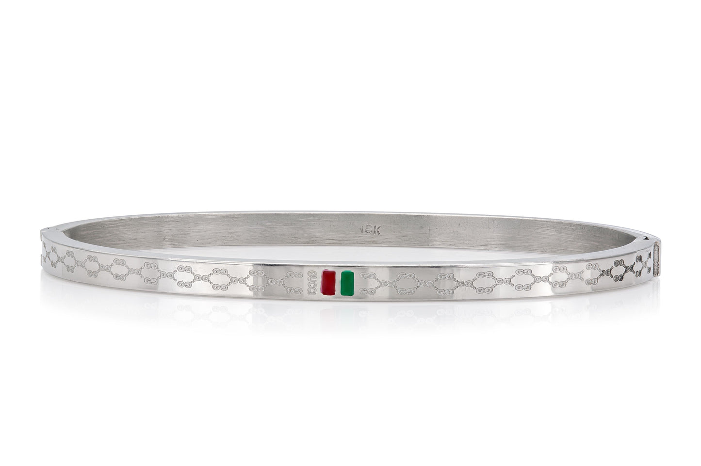 Gucci White Gold Bangle Bracelet
