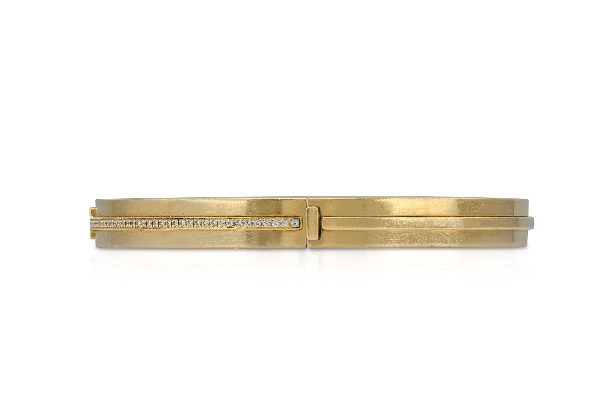 Tiffany & Co. T Hinged Bangle Bracelet with Diamonds