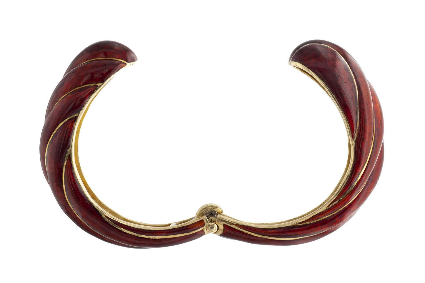 Vintage 1960s David Webb Red Enamel Cuff Bracelet
