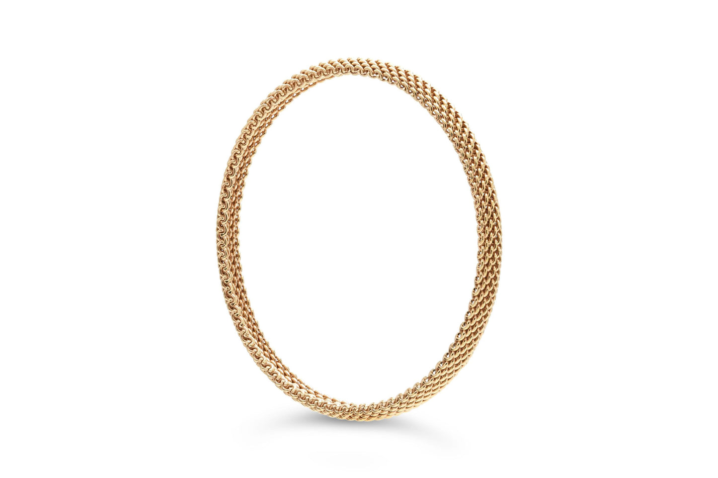 Tiffany & Co. Somerset Rigid Mesh Gold Bangle