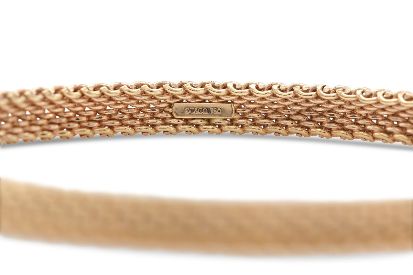 Tiffany & Co. Somerset Rigid Mesh Gold Bangle