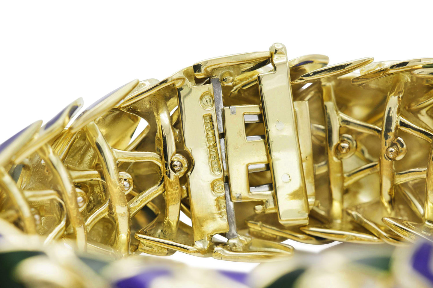 Vintage 1960s David Webb Enamel Dragon Scale Bracelet