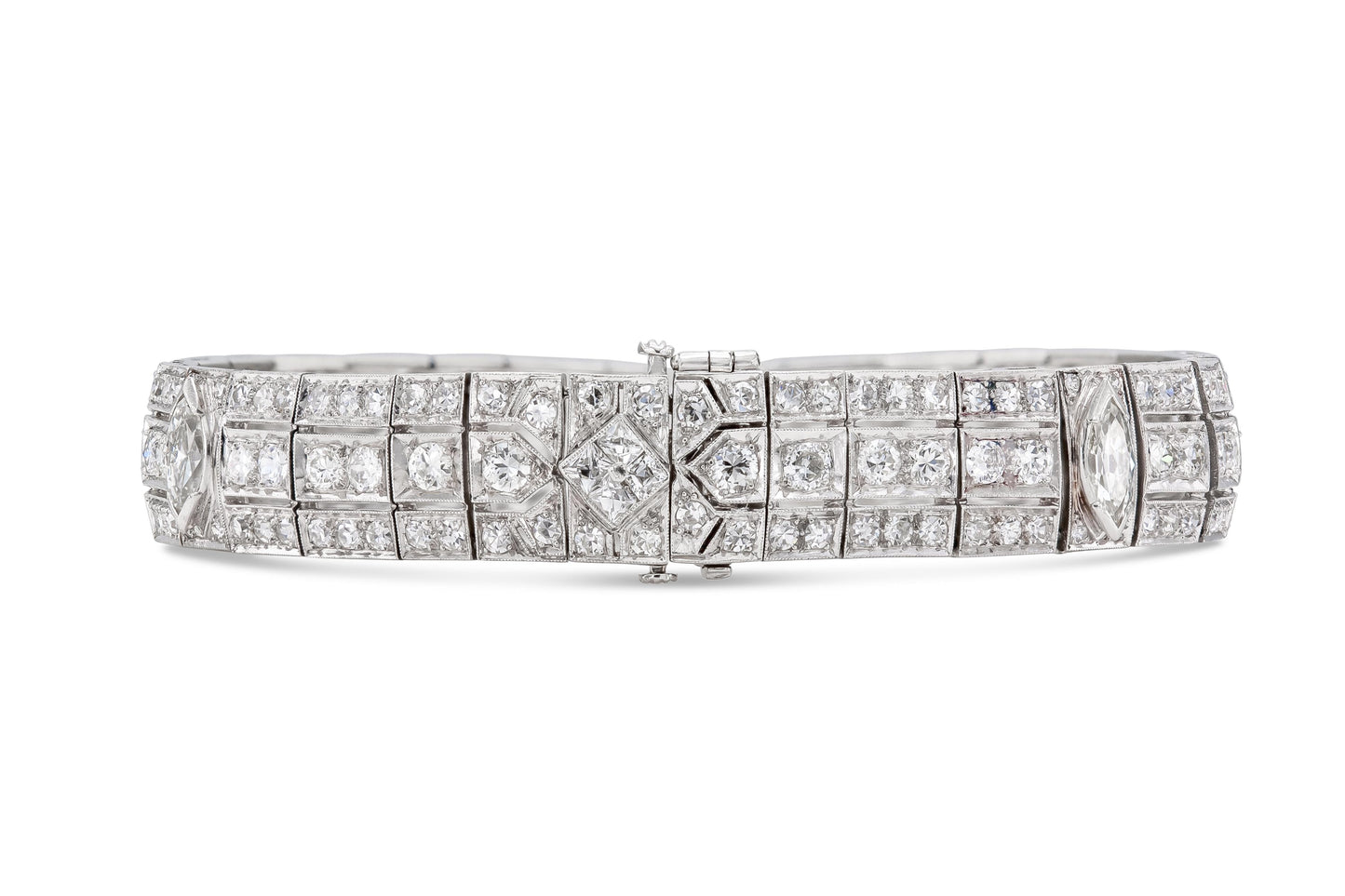 Antique Art Deco 1930s 12.00 Carat Diamond Bracelet