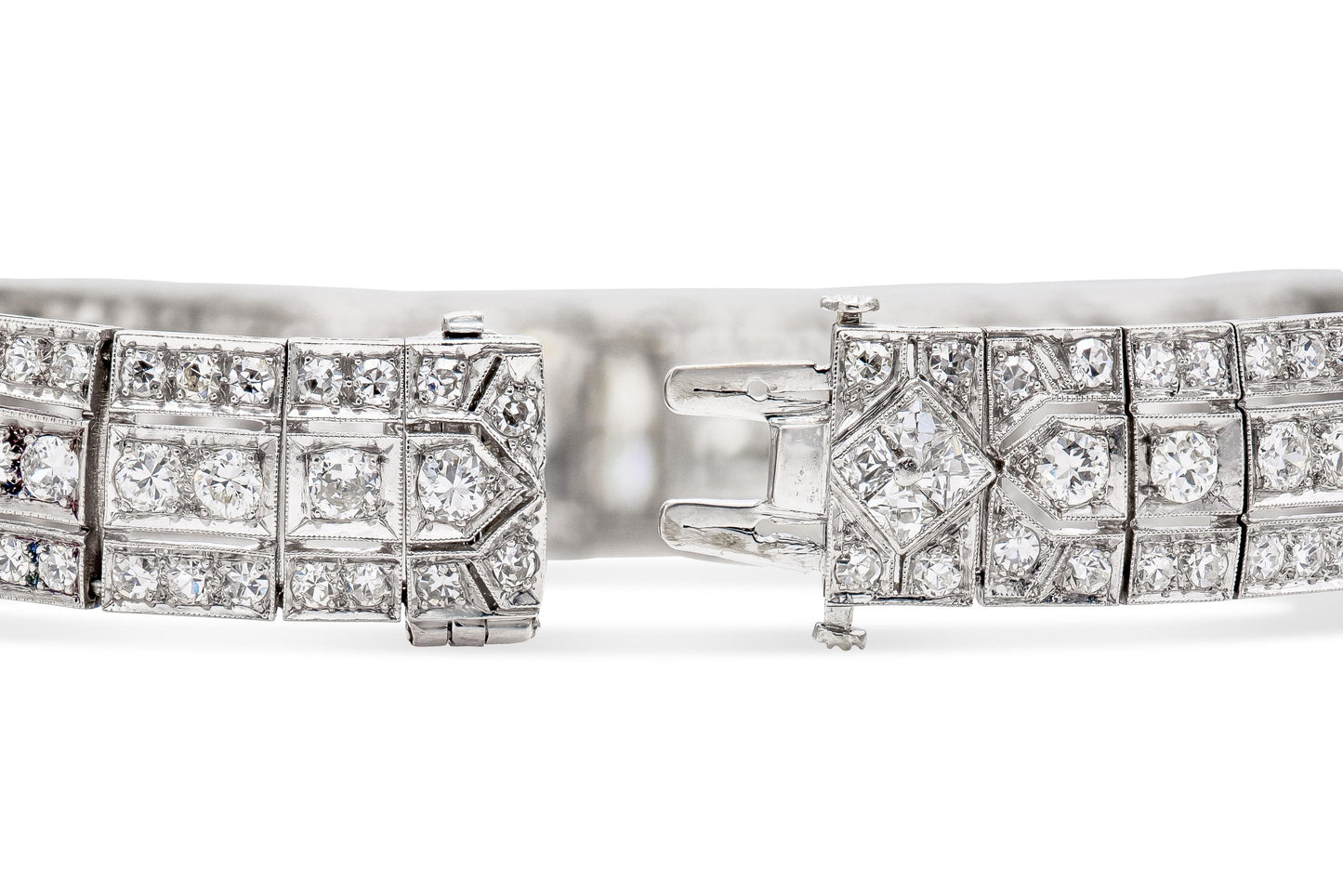 Antique Art Deco 1930s 12.00 Carat Diamond Bracelet