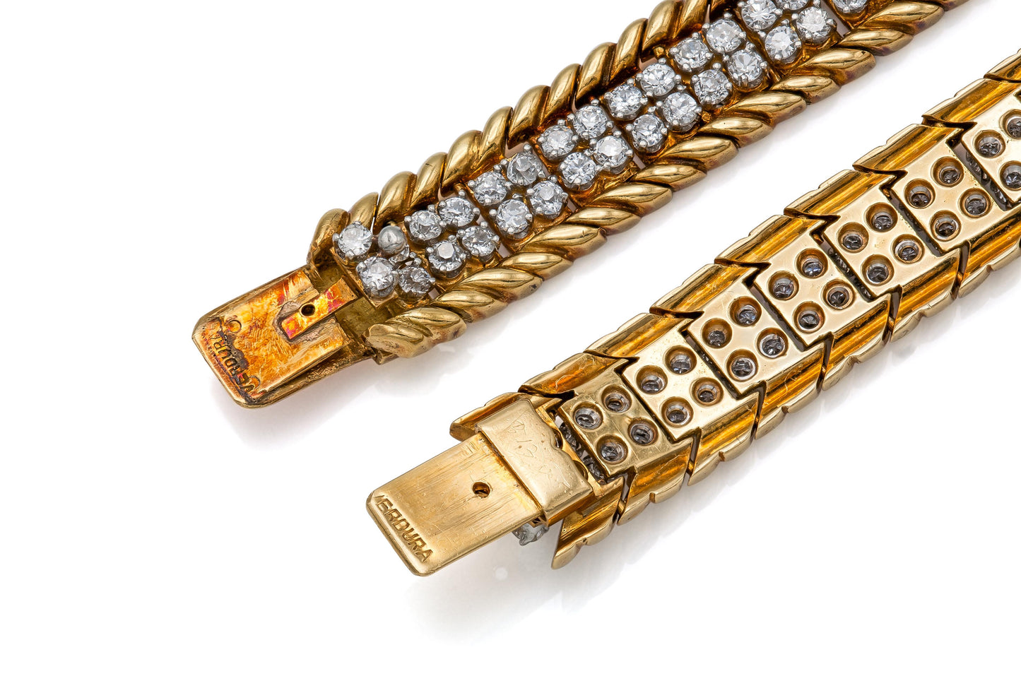 Vintage 1960s Verdura Diamond Bracelet Pair