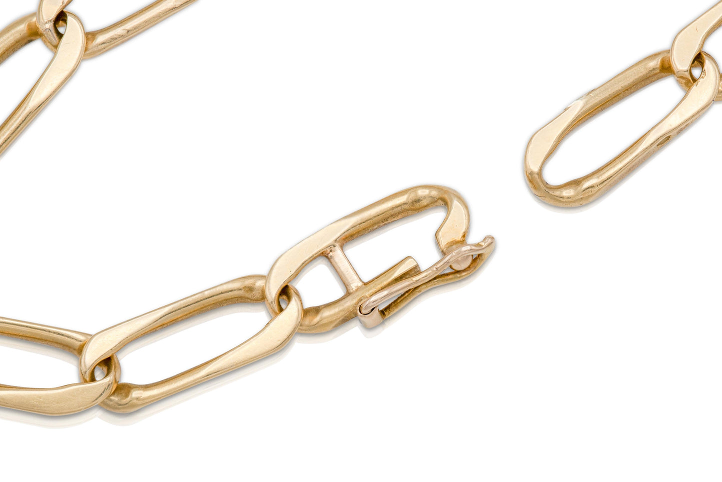 Vintage 1980s Gold Link Bracelet with Rubies