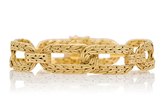 Vintage 1990s Buccellati Braided Gold Link Bracelet