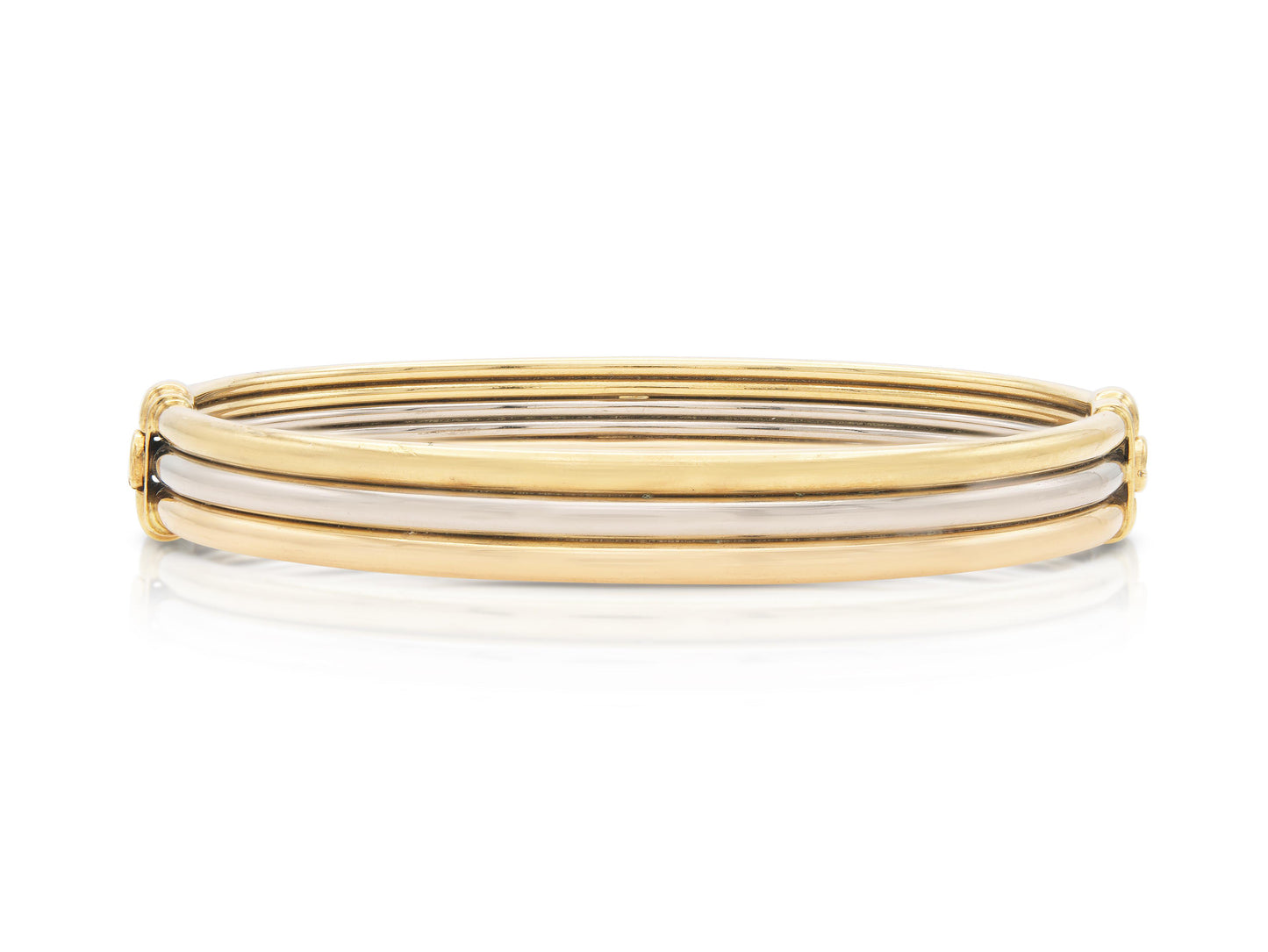 Vintage 1980s Cartier Tri-Tone Gold Bangle Bracelet