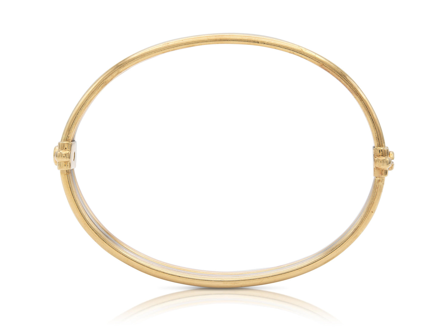 Vintage 1980s Cartier Tri-Tone Gold Bangle Bracelet