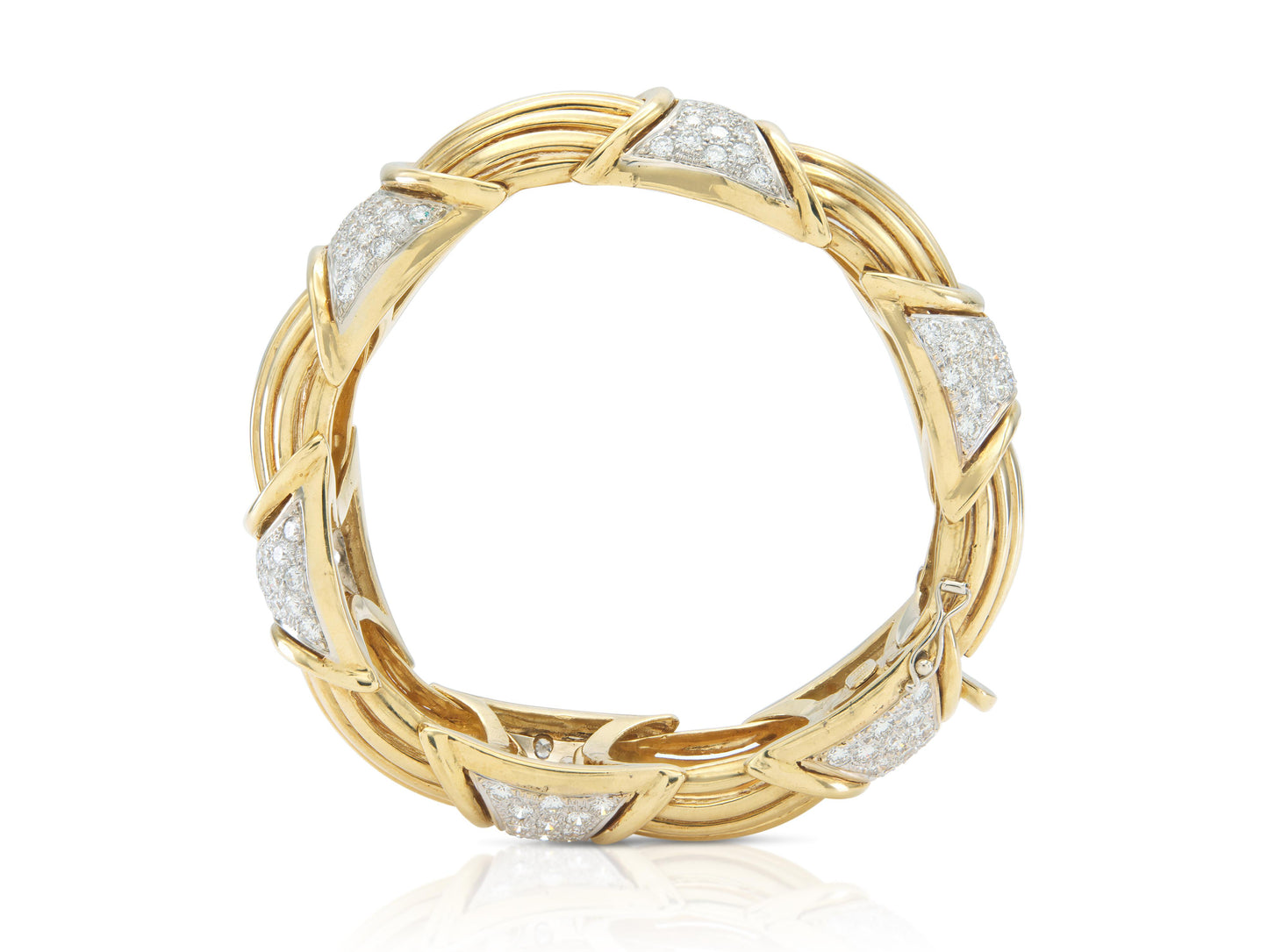 Vintage 1960s 12.00 Carat Diamond Gold Bracelet