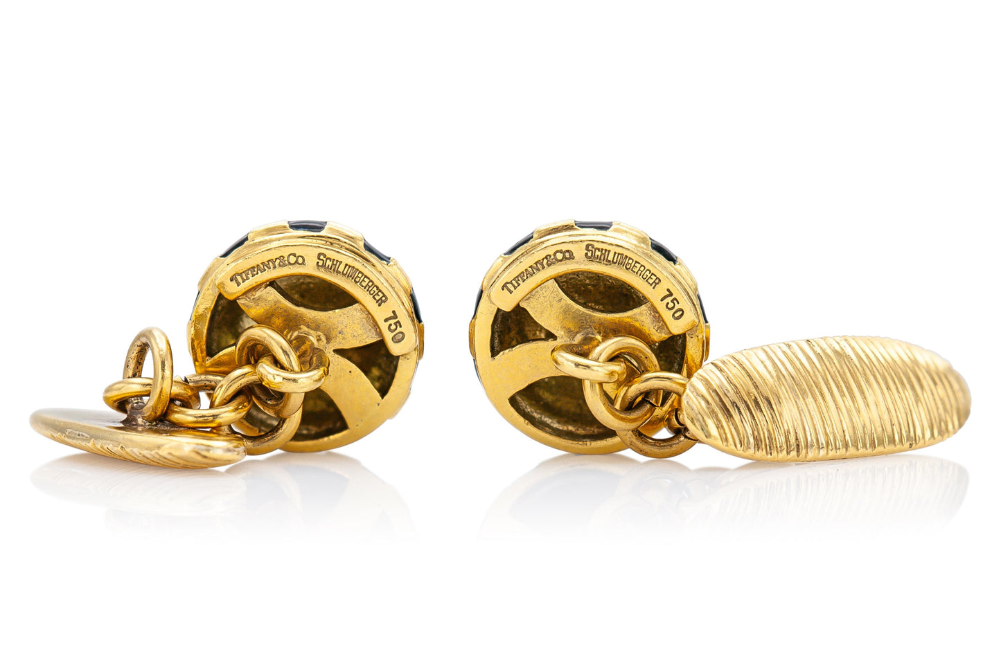 Tiffany & Co. Jean Schlumberger Rayburst Cufflinks with Black Enamel and Diamond