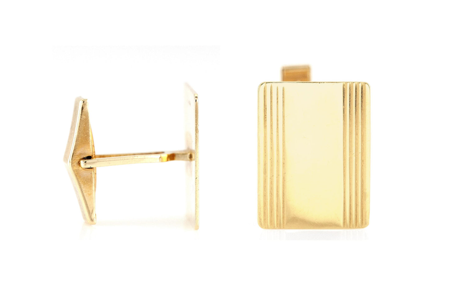 Vintage 1950s Gold Rectangular Cufflinks