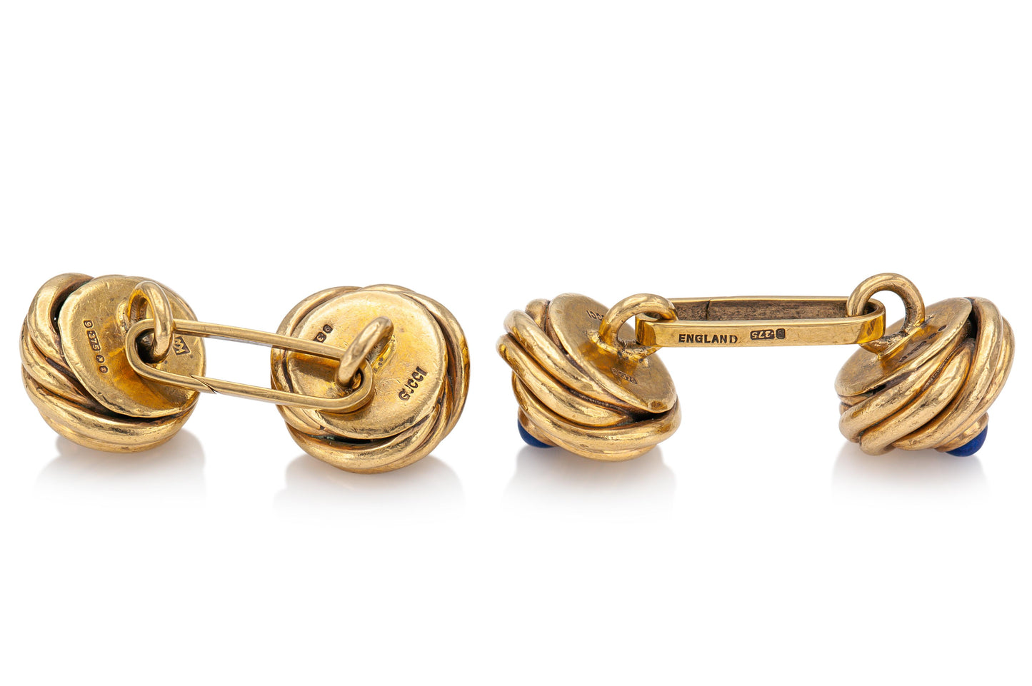 Vintage 1960s Gucci English Cufflinks with Lapiz Lazuli