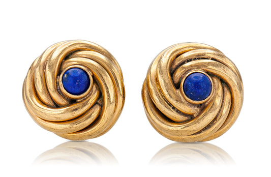 Vintage 1960s Gucci English Cufflinks with Lapiz Lazuli
