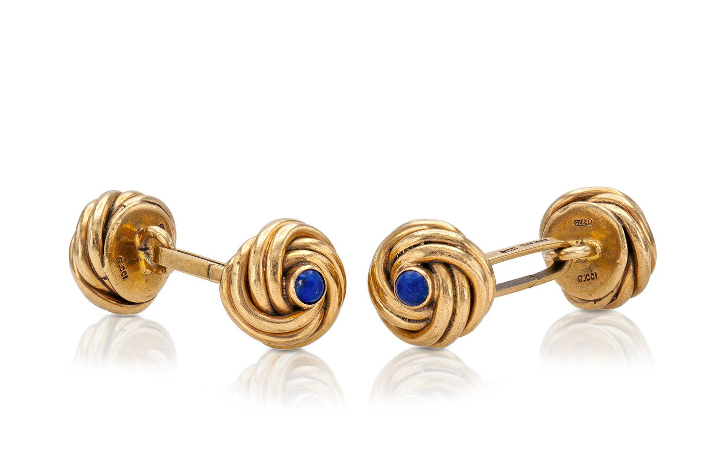 Vintage 1960s Gucci English Cufflinks with Lapiz Lazuli