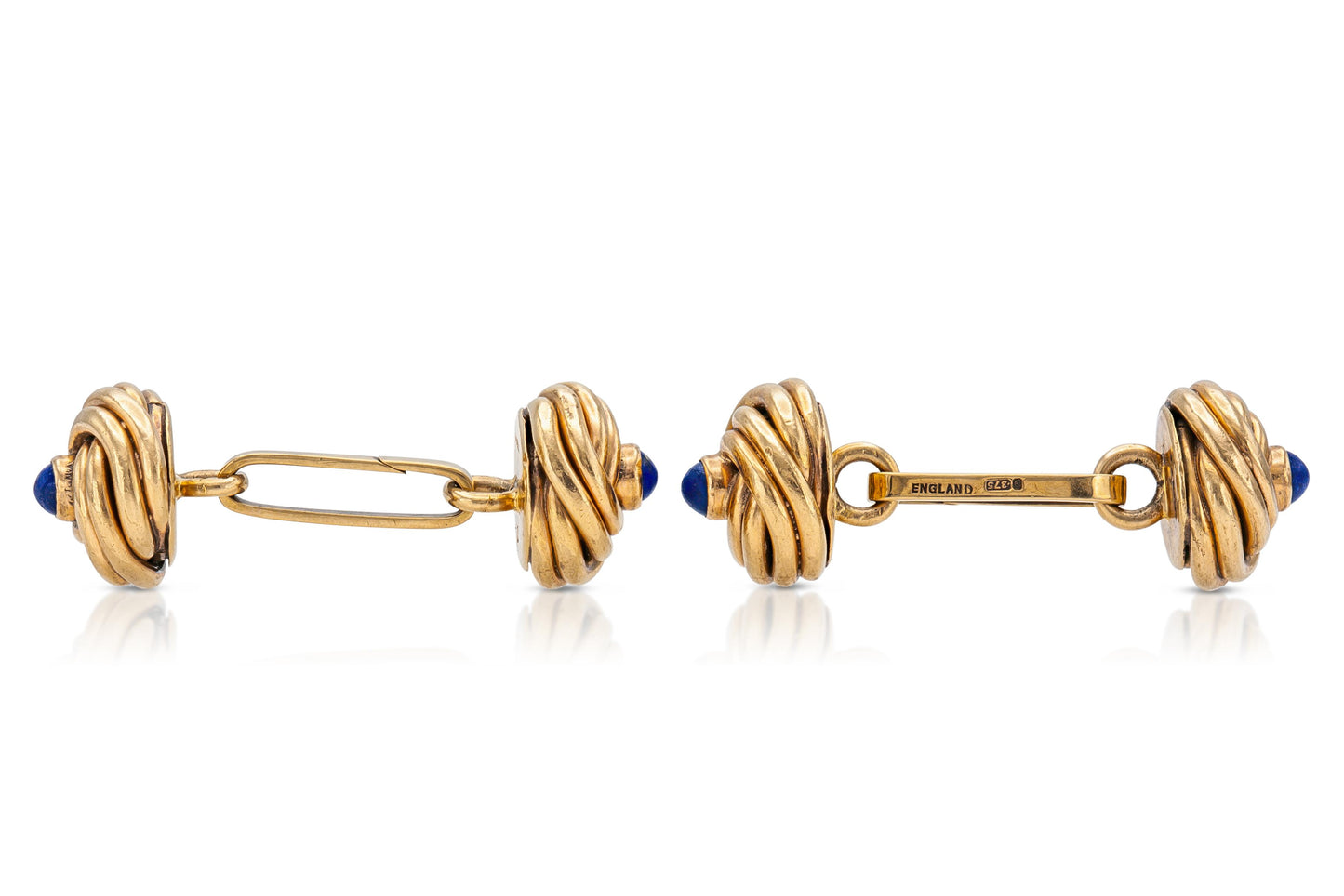 Vintage 1960s Gucci English Cufflinks with Lapiz Lazuli