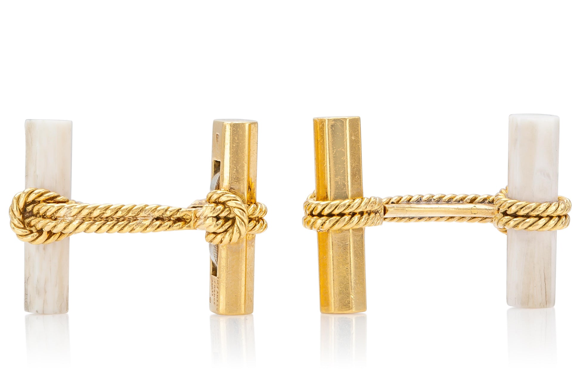 Vintage 1950s Tiffany & Co. Jean Schlumberger Gold and Bone Cufflinks