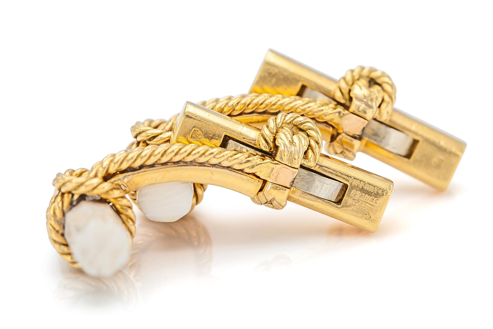 Vintage 1950s Tiffany & Co. Jean Schlumberger Gold and Bone Cufflinks