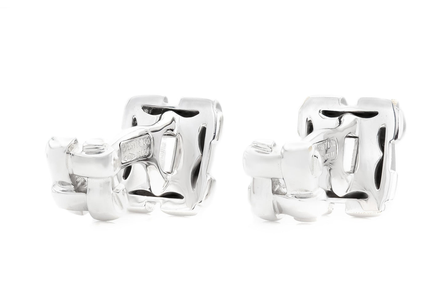 Tiffany & Co. White Gold Weave Cufflinks