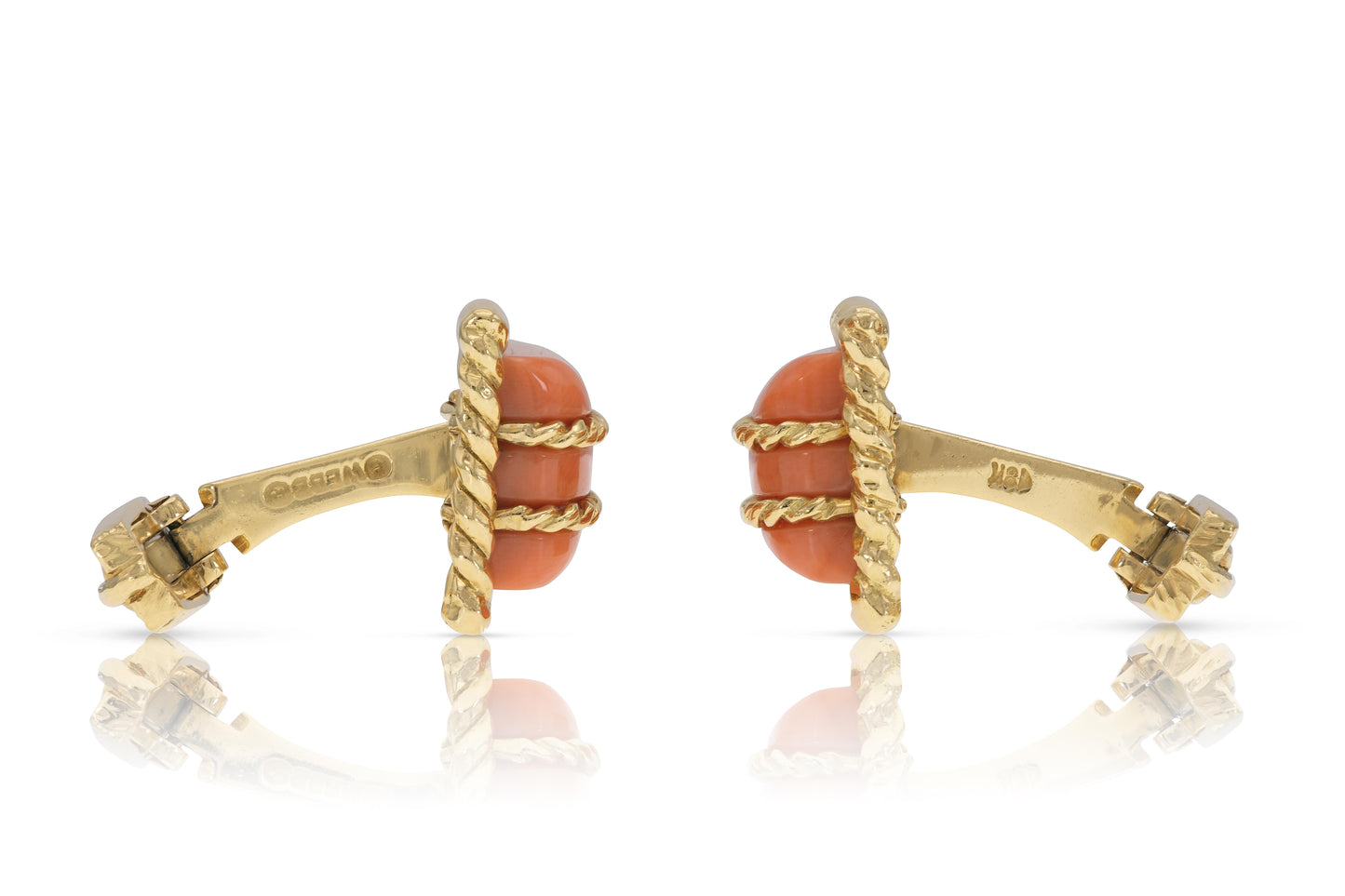 Vintage 1970s David Webb Coral Cufflinks