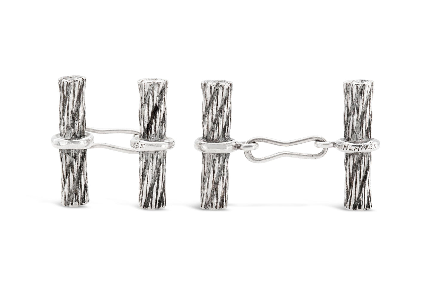 Vintage 1960s Hermes Silver Cufflinks
