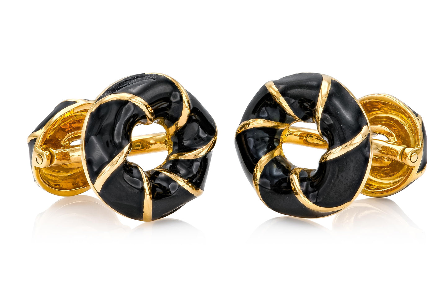 Vintage 1960s David Webb Black Enamel Cufflinks