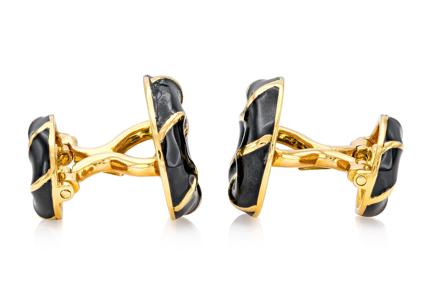 Vintage 1960s David Webb Black Enamel Cufflinks
