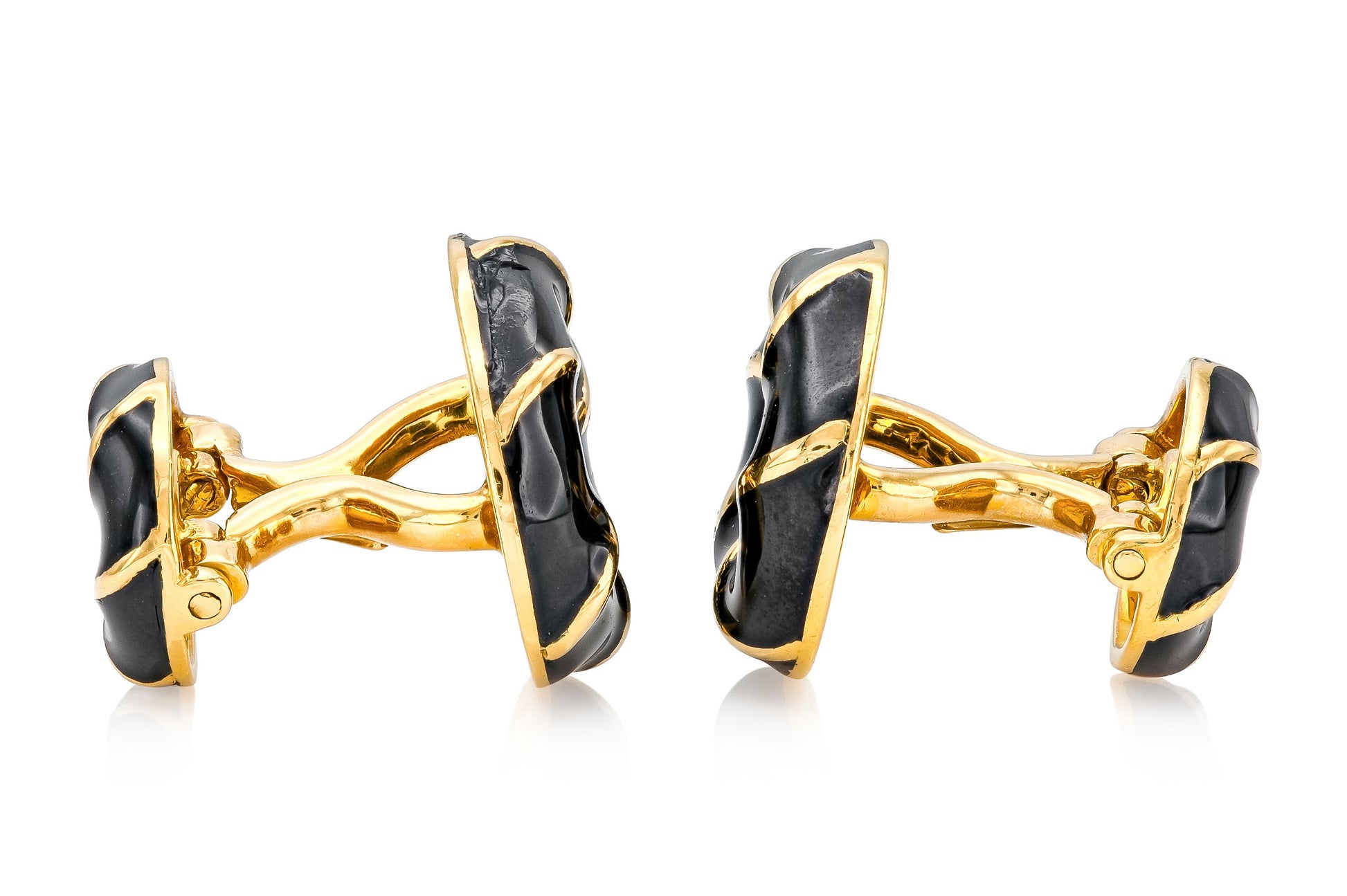 Vintage 1960s David Webb Black Enamel Cufflinks