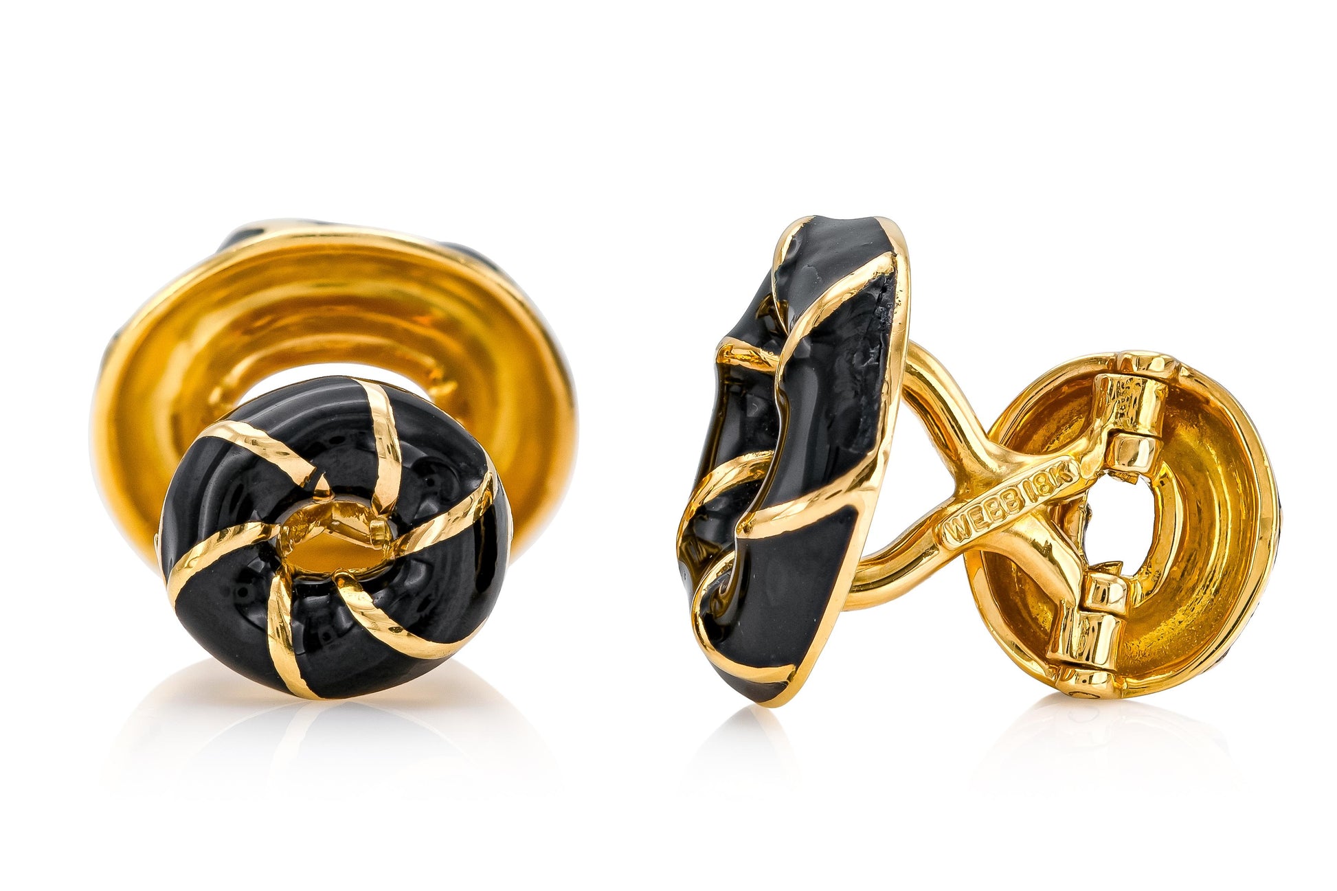 Vintage 1960s David Webb Black Enamel Cufflinks