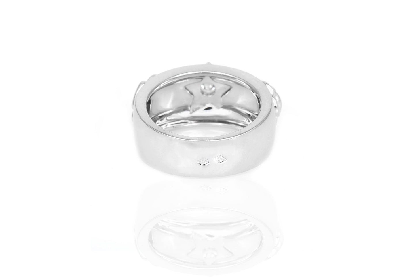Chanel Floral Motif White Gold Ring