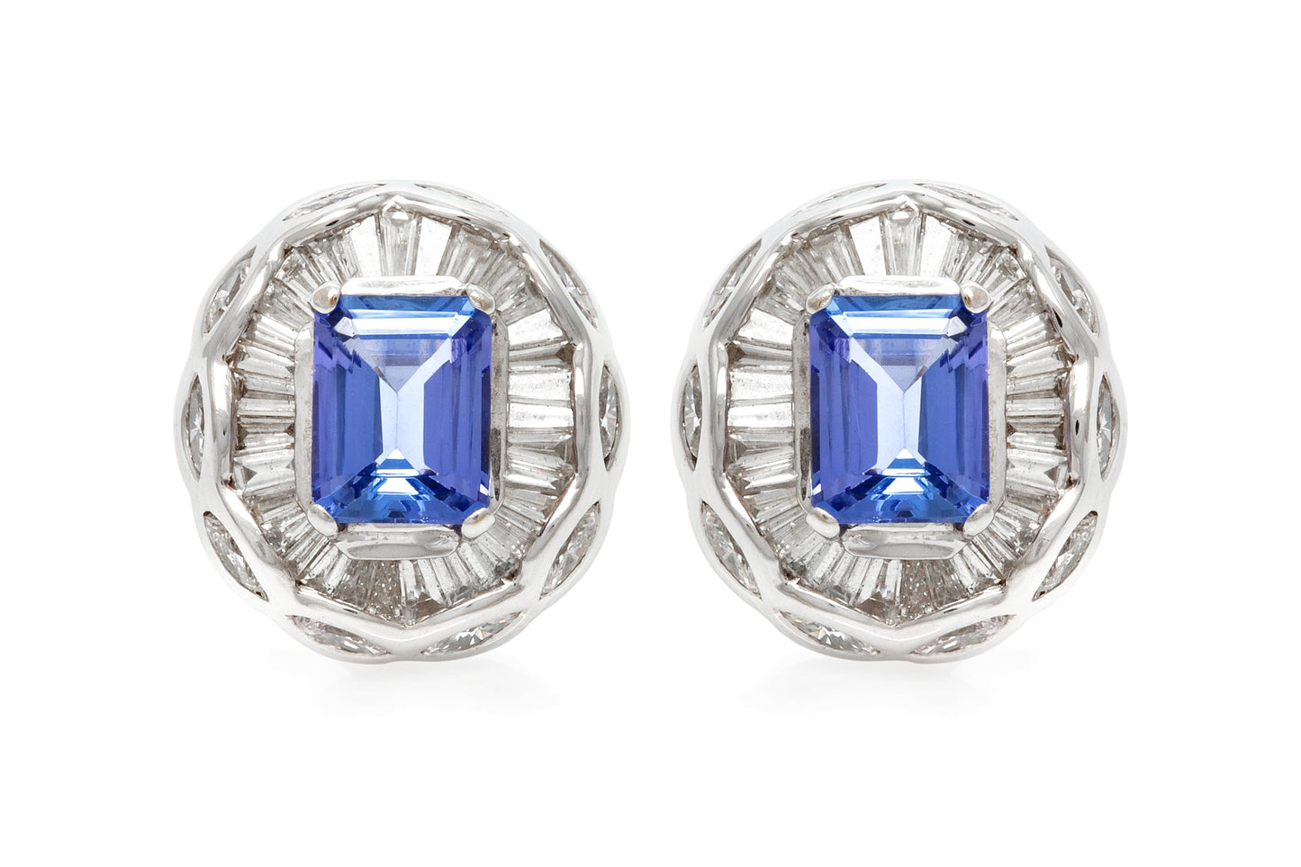 4.60 Carat Tanzanite & 4.11 Carat Diamond Earrings