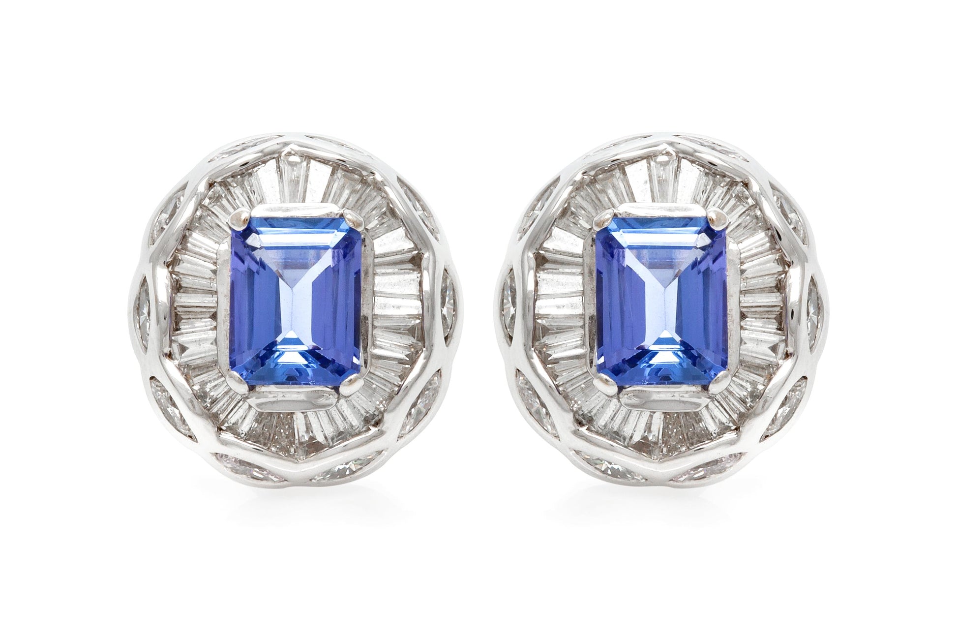 4.60 Carat Tanzanite & 4.11 Carat Diamond Earrings