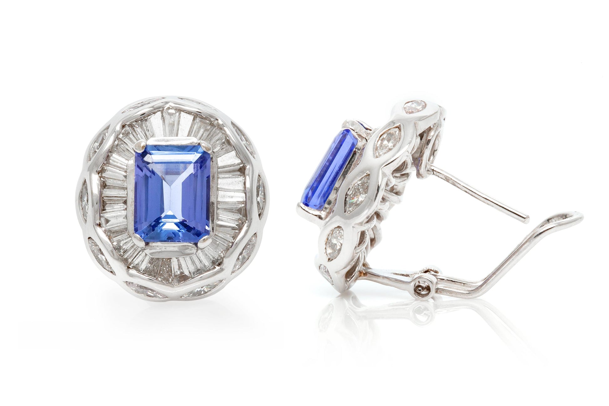 4.60 Carat Tanzanite & 4.11 Carat Diamond Earrings