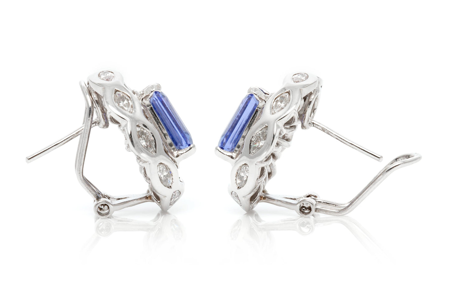 4.60 Carat Tanzanite & 4.11 Carat Diamond Earrings