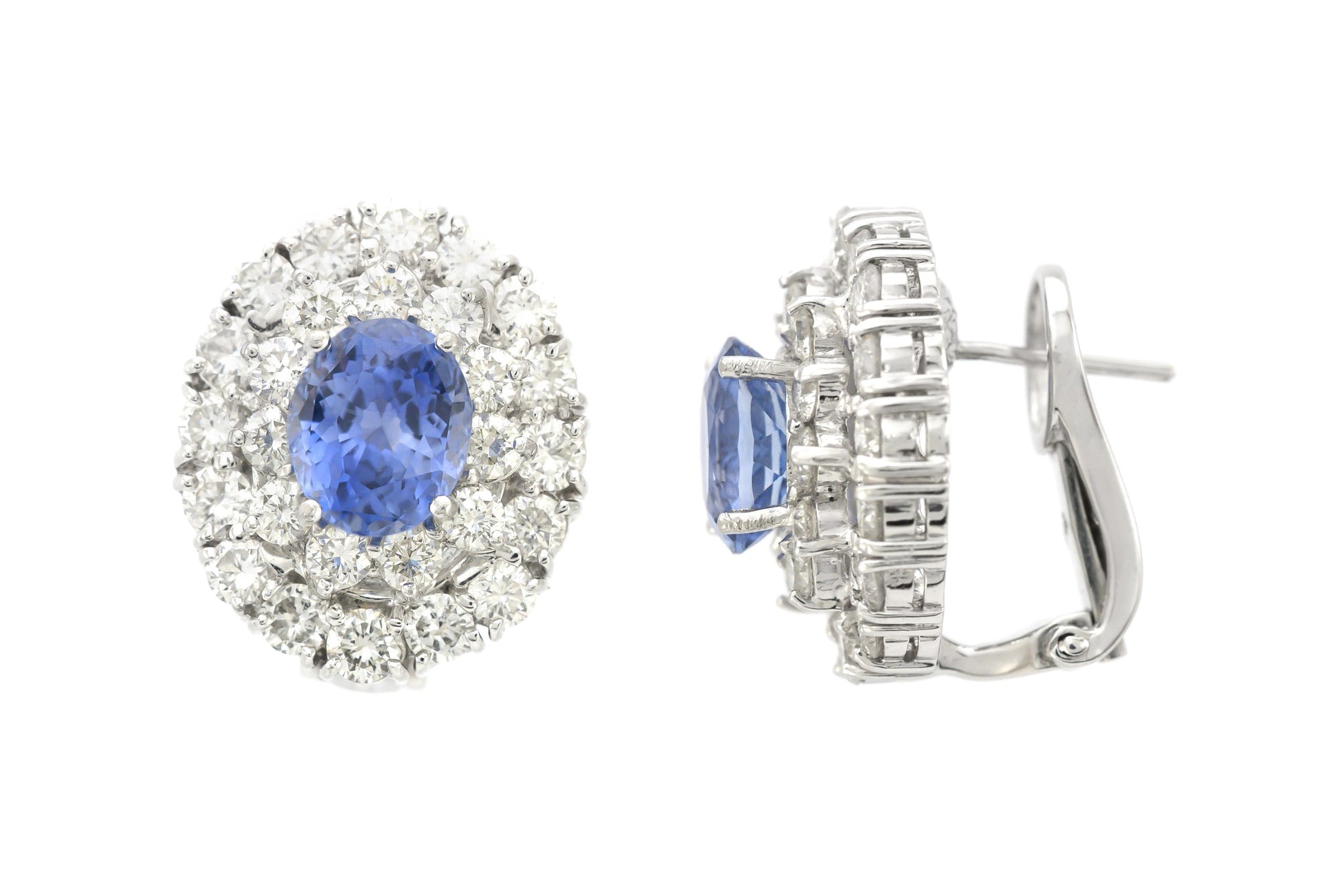 5.68 Carat Sapphire & 5.27 Carat Diamond Earrings