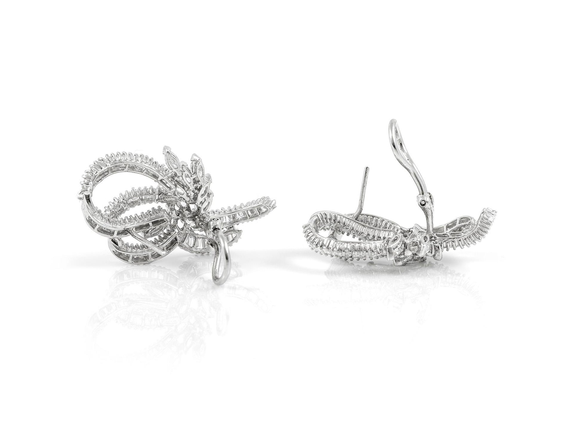 8.12 Carat Baguette and Marquise Cut Diamond Earrings