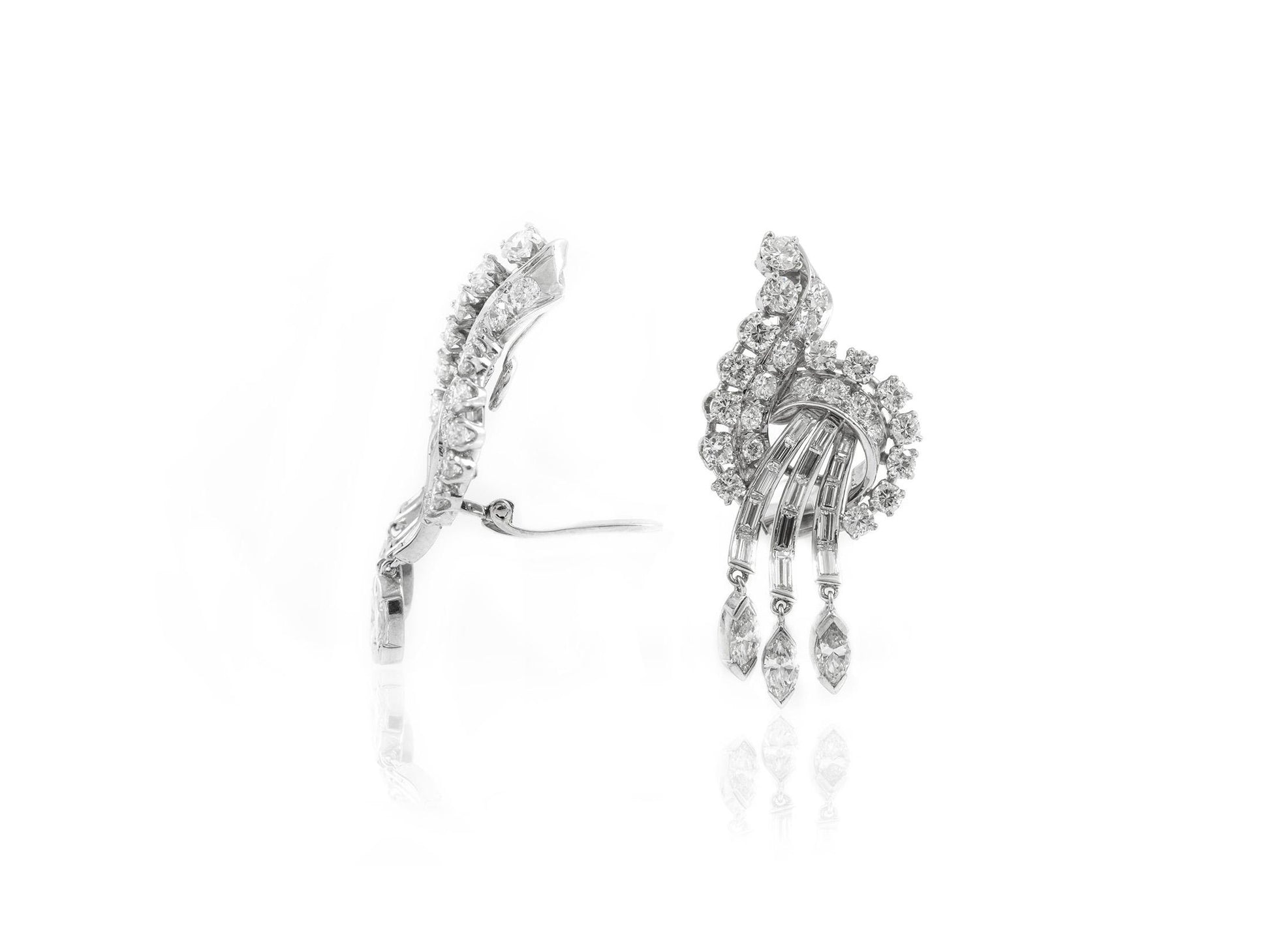 Vintage 1950s 6.00 Carat Diamond Earrings