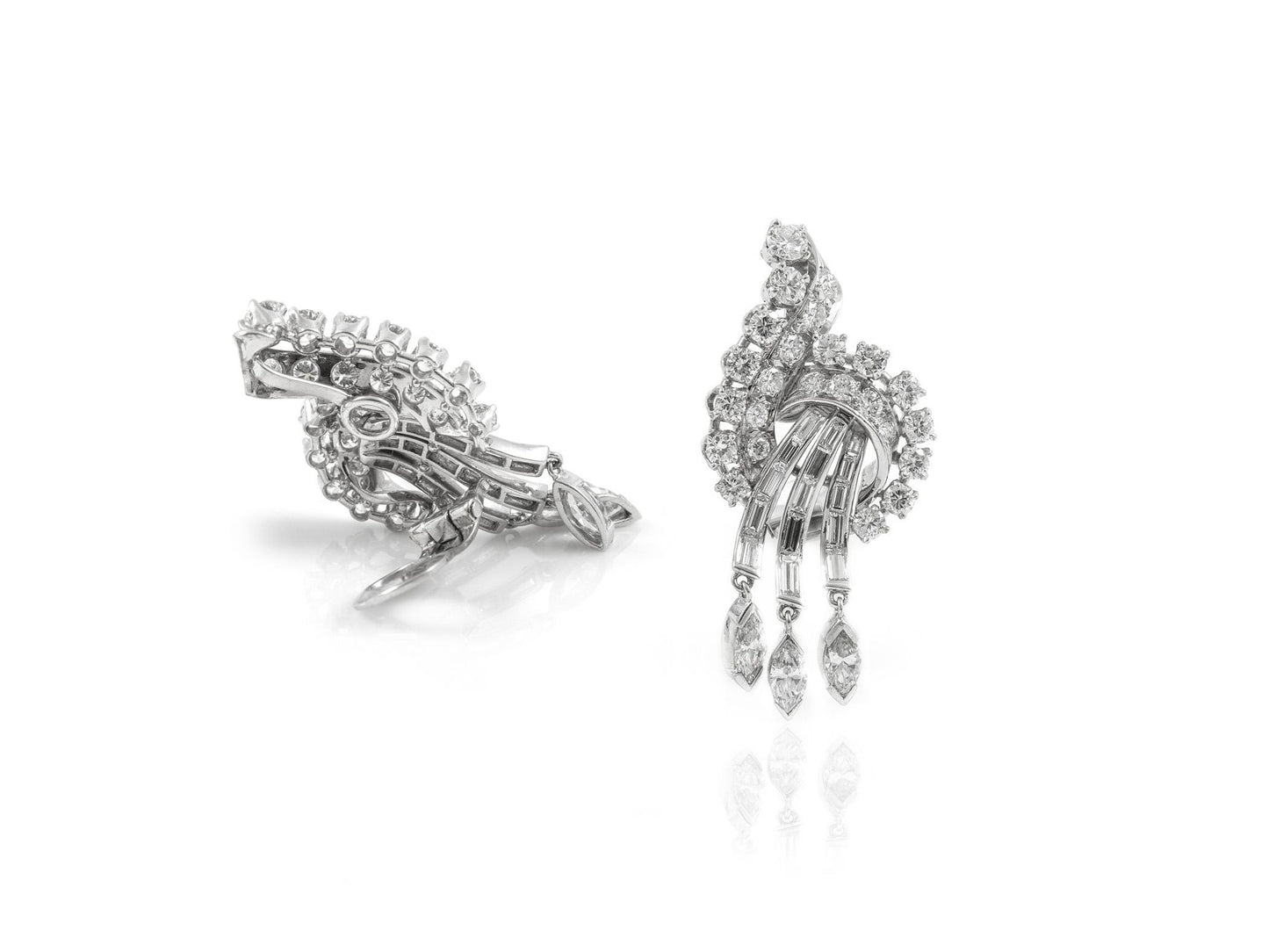 Vintage 1950s 6.00 Carat Diamond Earrings