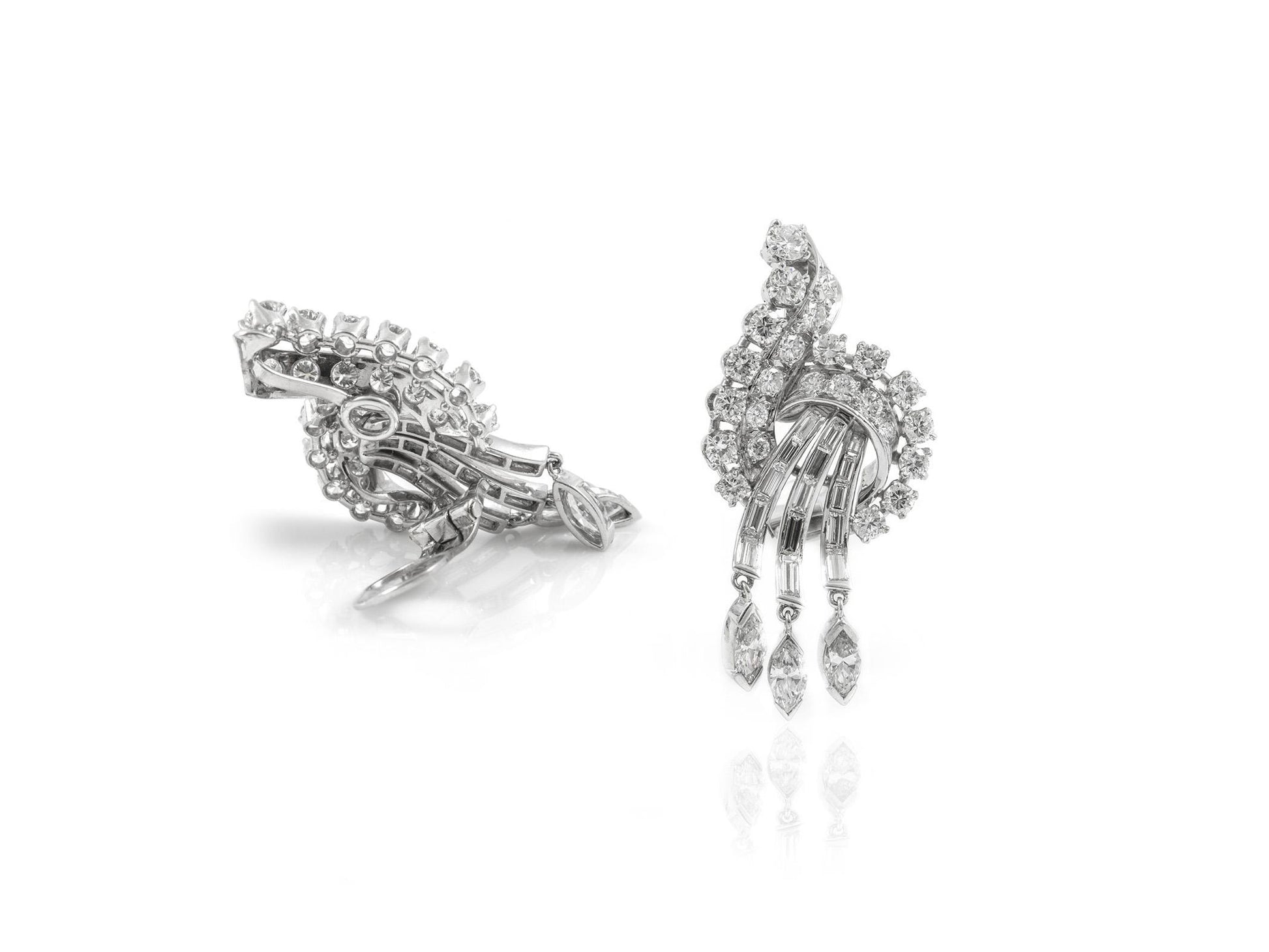 Vintage 1950s 6.00 Carat Diamond Earrings