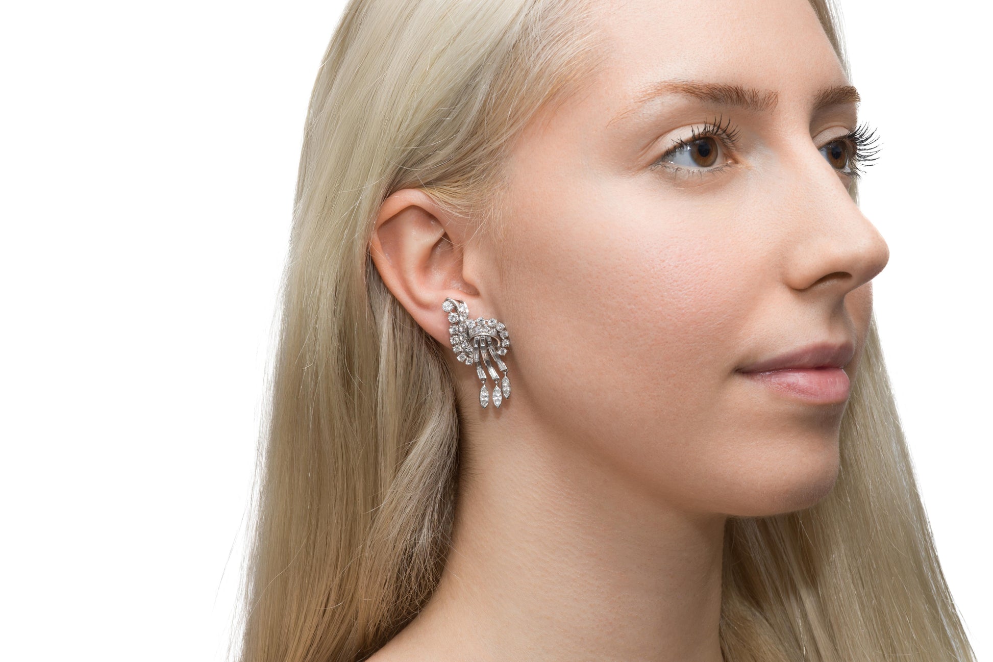 Vintage 1950s 6.00 Carat Diamond Earrings
